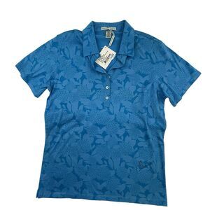 NEW Fairway & Greene Short Sleeve Polo Golf Shirt Women S Blue Southern Hills